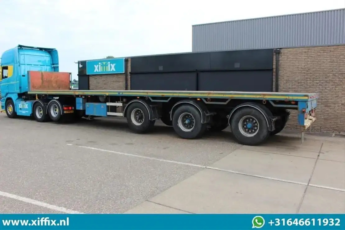 Επικαθήμενο πλατφόρμα/ Καρότσα Floor 3-ass. Vlakke uitschuifbare oplegger / 2x gestuurd / 13907: φωτογραφία 7