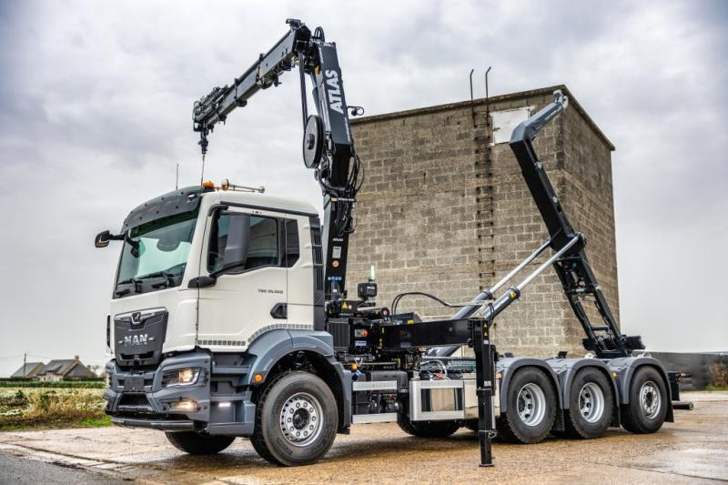 MAN TGS 35.520 BL - ATLAS 240.2E - Φορτηγό φόρτωσης γάντζου, Φορτηγό με γερανό: φωτογραφία 1 MAN TGS 35.520 BL - ATLAS 240.2E - Φορτηγό φόρτωσης γάντζου, Φορτηγό με γερανό: φωτογραφία 1