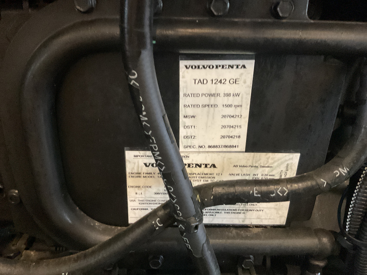 Volvo 1242GE, 450KVA Generator. Low hours since new - Βιομηχανική γεννήτρια: φωτογραφία 4 Volvo 1242GE, 450KVA Generator. Low hours since new - Βιομηχανική γεννήτρια: φωτογραφία 4