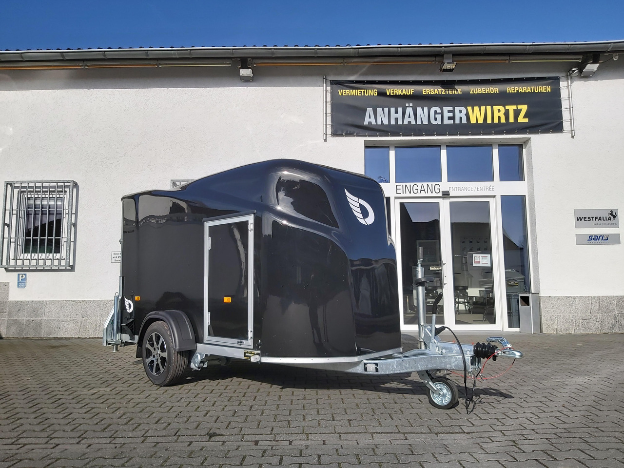 Ρυμούλκα κόφα Debon Cargo 1300 300x152x168cm black Seitentür Alufelgen darkl Pullman II 100km/H 1300kg Modell 24: φωτογραφία 1