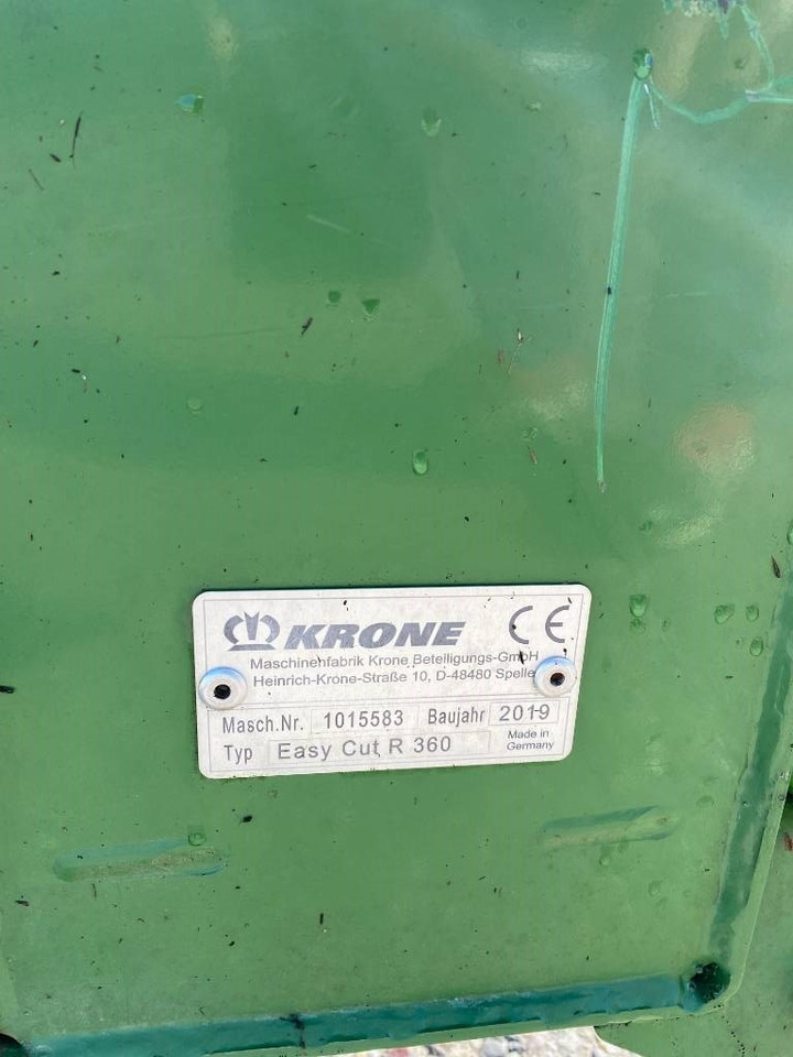 Χορτοκοπτικό Krone EASY CUT R360 endommagé: φωτογραφία 8 Χορτοκοπτικό Krone EASY CUT R360 endommagé: φωτογραφία 8