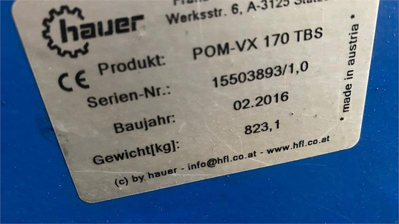 Hauer VX 170 - Φορτωτησ για τρακτερ: φωτογραφία 3 Hauer VX 170 - Φορτωτησ για τρακτερ: φωτογραφία 3