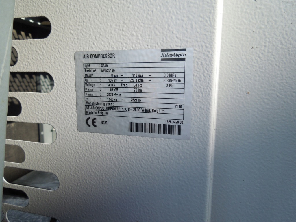 ATLAS COPCO GA55 - Αεροσυμπιεστής: φωτογραφία 4 ATLAS COPCO GA55 - Αεροσυμπιεστής: φωτογραφία 4