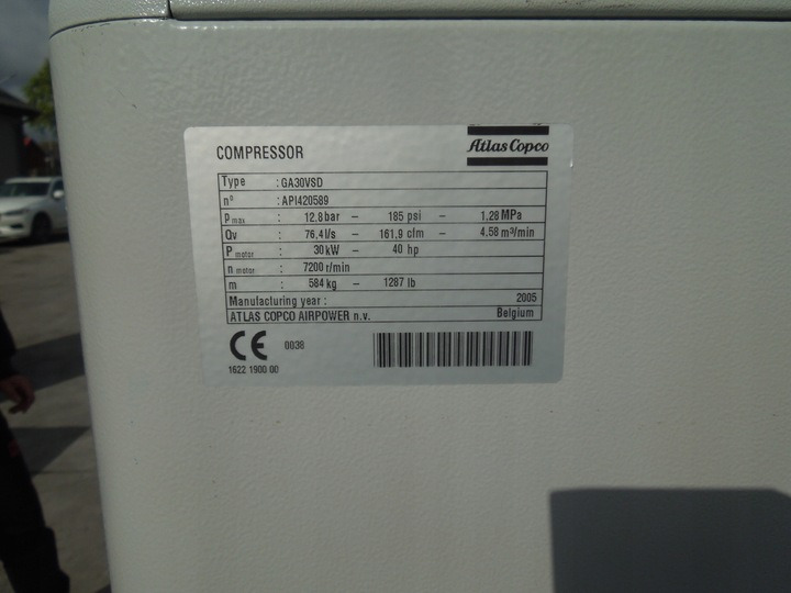 Atlas Copco GA30VSDFF - Αεροσυμπιεστής: φωτογραφία 4 Atlas Copco GA30VSDFF - Αεροσυμπιεστής: φωτογραφία 4
