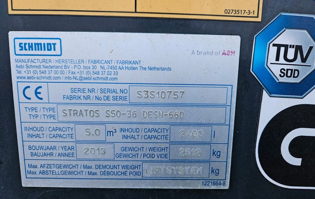 Φορτηγό φόρτωσης γάντζου Schmidt STRATOS S50 Streuer 5m3  Kubota Motor: φωτογραφία 10