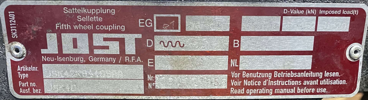 Ralla Jost Volvo E5 - Πέμπτος τροχός για Τρέιλερ: φωτογραφία 2 Ralla Jost Volvo E5 - Πέμπτος τροχός για Τρέιλερ: φωτογραφία 2