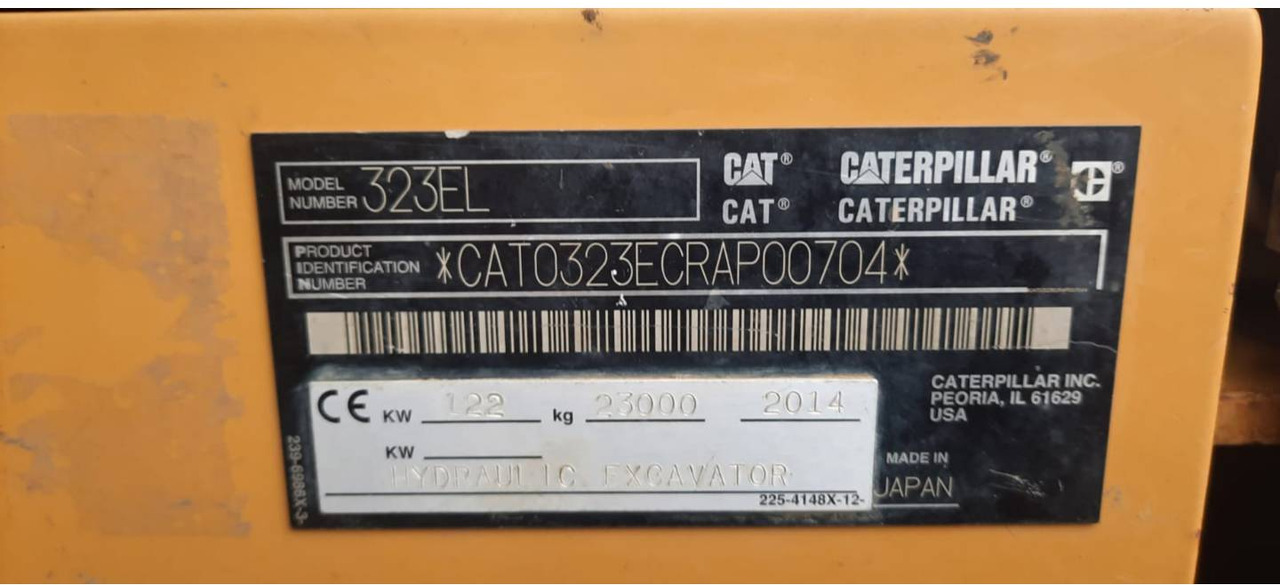 Ερπυστριοφόρος εκσκαφέας CAT 323EL: φωτογραφία 6 Ερπυστριοφόρος εκσκαφέας CAT 323EL: φωτογραφία 6
