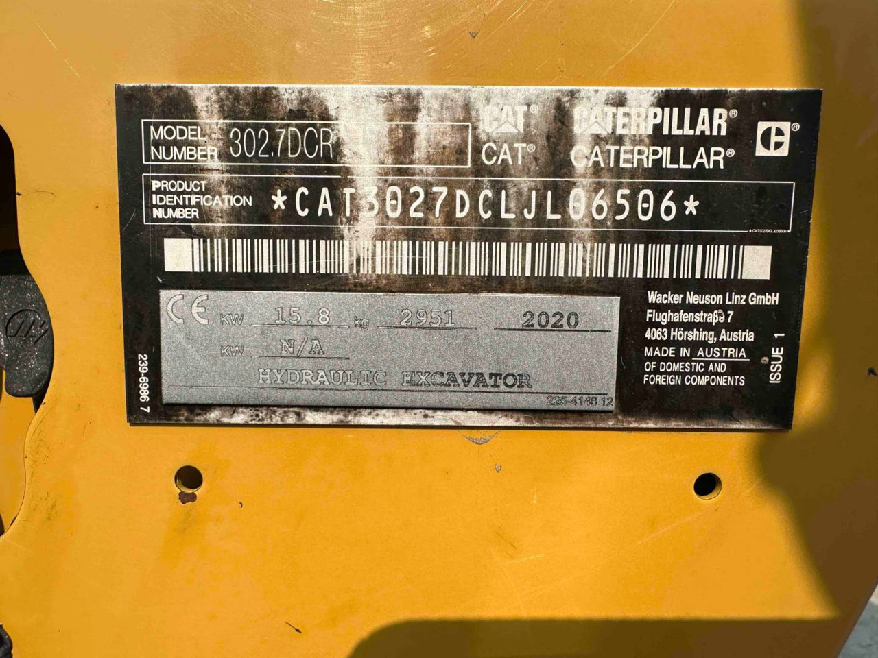 Ερπυστριοφόρος εκσκαφέας CAT 302.7DCR: φωτογραφία 6