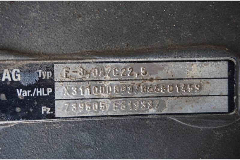 Mercedes-Benz F-8A/C22.5 - Εμπρός άξονας για Φορτηγό: φωτογραφία 2 Mercedes-Benz F-8A/C22.5 - Εμπρός άξονας για Φορτηγό: φωτογραφία 2