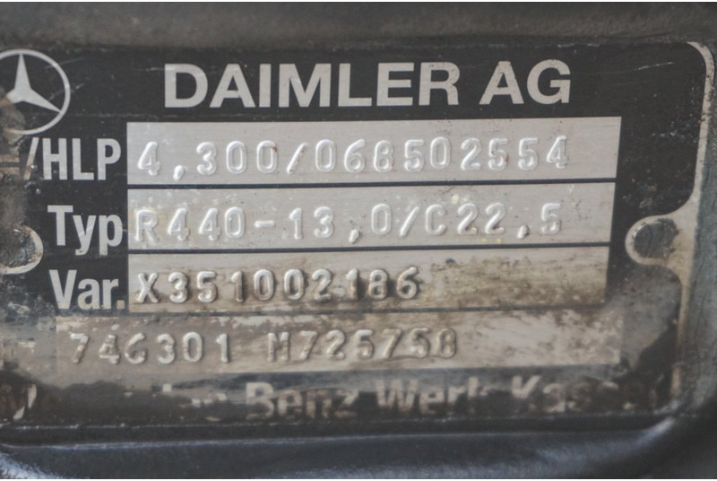 Mercedes-Benz R440-13A/C22.5 43/10 I=4.300 - Πίσω άξονας για Φορτηγό: φωτογραφία 4 Mercedes-Benz R440-13A/C22.5 43/10 I=4.300 - Πίσω άξονας για Φορτηγό: φωτογραφία 4