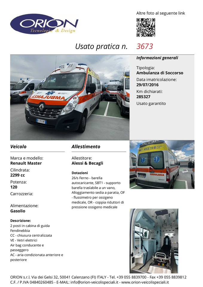 Ασθενοφόρο ORION Renault Master: φωτογραφία 7