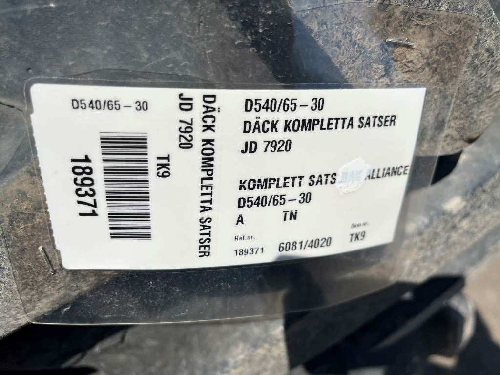 Alliance 540/65R30 till John Deere 7920 mfl - Ελαστικό για Γεωργικά μηχανήματα: φωτογραφία 2 Alliance 540/65R30 till John Deere 7920 mfl - Ελαστικό για Γεωργικά μηχανήματα: φωτογραφία 2