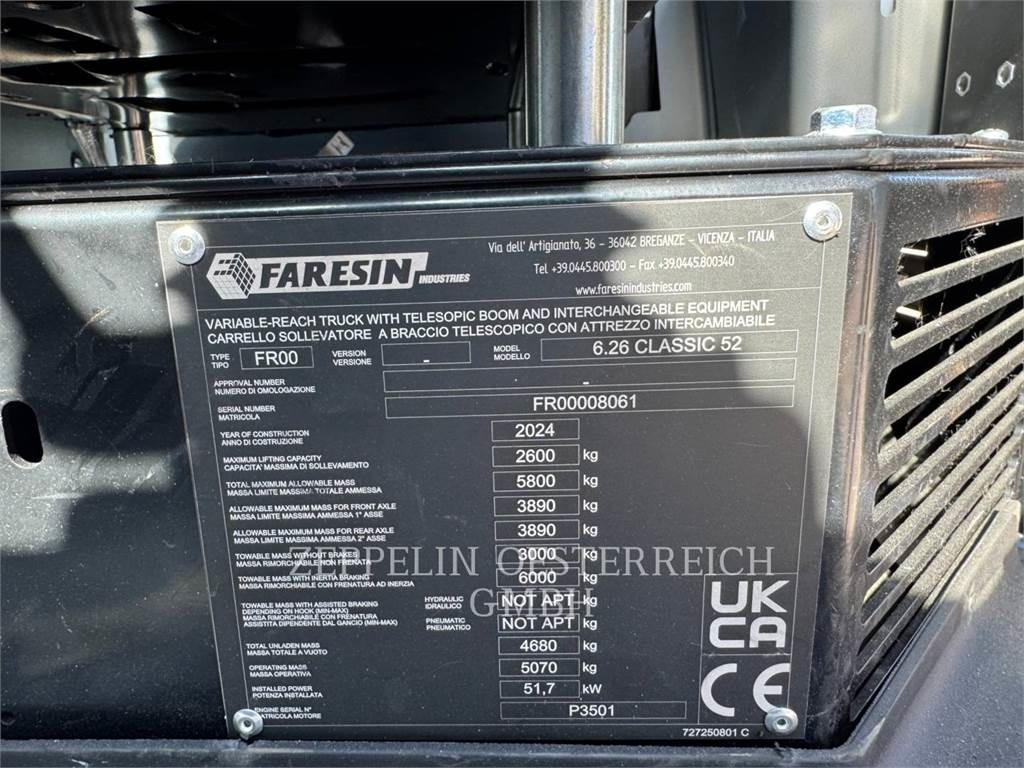 Faresin 6.26 CLASSIC 52 - Τηλεσκοπικός φορτωτής: φωτογραφία 5 Faresin 6.26 CLASSIC 52 - Τηλεσκοπικός φορτωτής: φωτογραφία 5