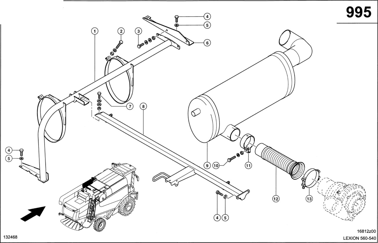 Claas Lexion 560 RURA WYDECHOWA 0007980910 (Silnik c6.6, c10, c13; układ wydechowy) - Εξάτμιση για Γεωργικά μηχανήματα: φωτογραφία 1 Claas Lexion 560 RURA WYDECHOWA 0007980910 (Silnik c6.6, c10, c13; układ wydechowy) - Εξάτμιση για Γεωργικά μηχανήματα: φωτογραφία 1