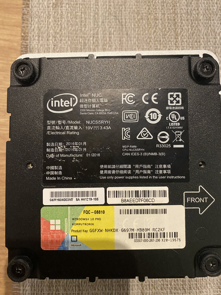 Mikrokomputer Mini PC Intel NUC5i5RYH - Εργαλείο/ Εξοπλισμός: φωτογραφία 5 Mikrokomputer Mini PC Intel NUC5i5RYH - Εργαλείο/ Εξοπλισμός: φωτογραφία 5