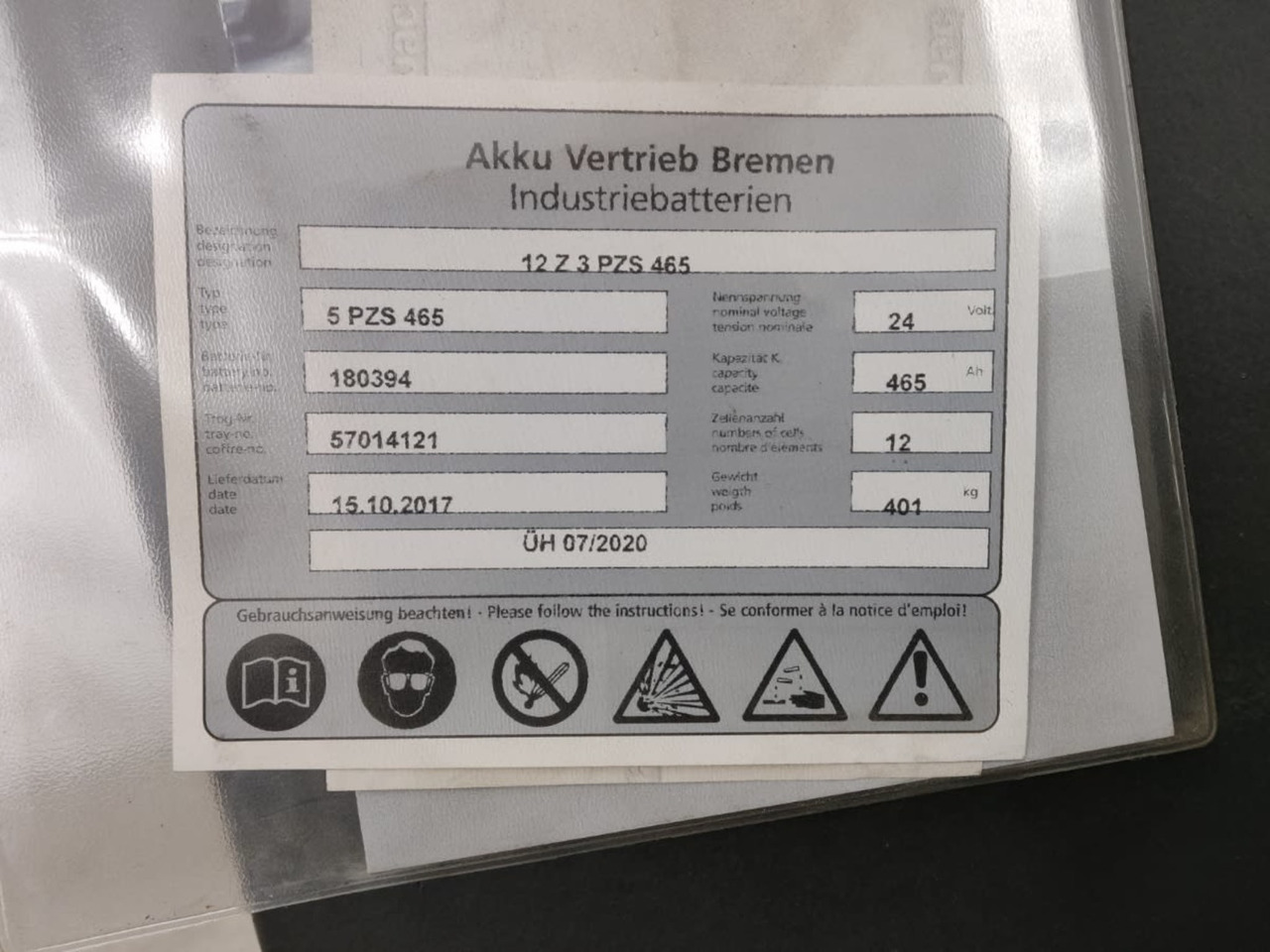 AVB 24V 465Ah - Συσσωρευτής για Ανυψωτικό μηχάνημα: φωτογραφία 2 AVB 24V 465Ah - Συσσωρευτής για Ανυψωτικό μηχάνημα: φωτογραφία 2