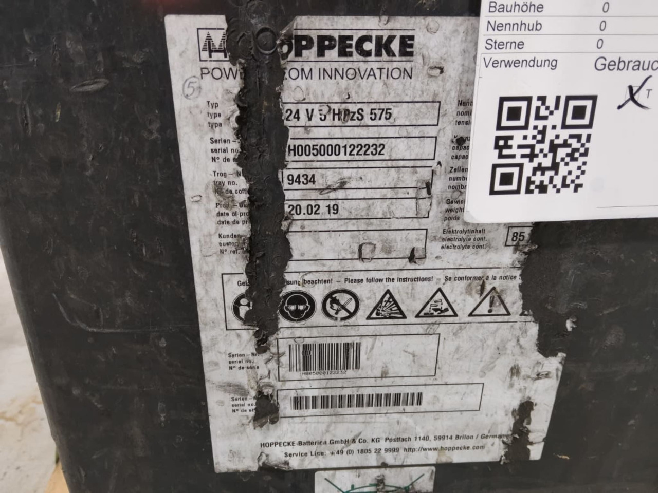 HOPPECKE Battery 24V 575Ah - Συσσωρευτής για Ανυψωτικό μηχάνημα: φωτογραφία 2 HOPPECKE Battery 24V 575Ah - Συσσωρευτής για Ανυψωτικό μηχάνημα: φωτογραφία 2