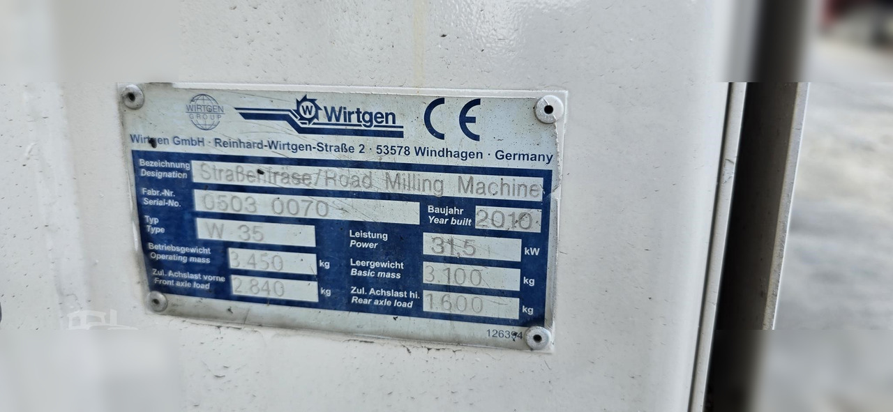2010 WIRTGEN W35 - Φρέζα ασφάλτου: φωτογραφία 3 2010 WIRTGEN W35 - Φρέζα ασφάλτου: φωτογραφία 3