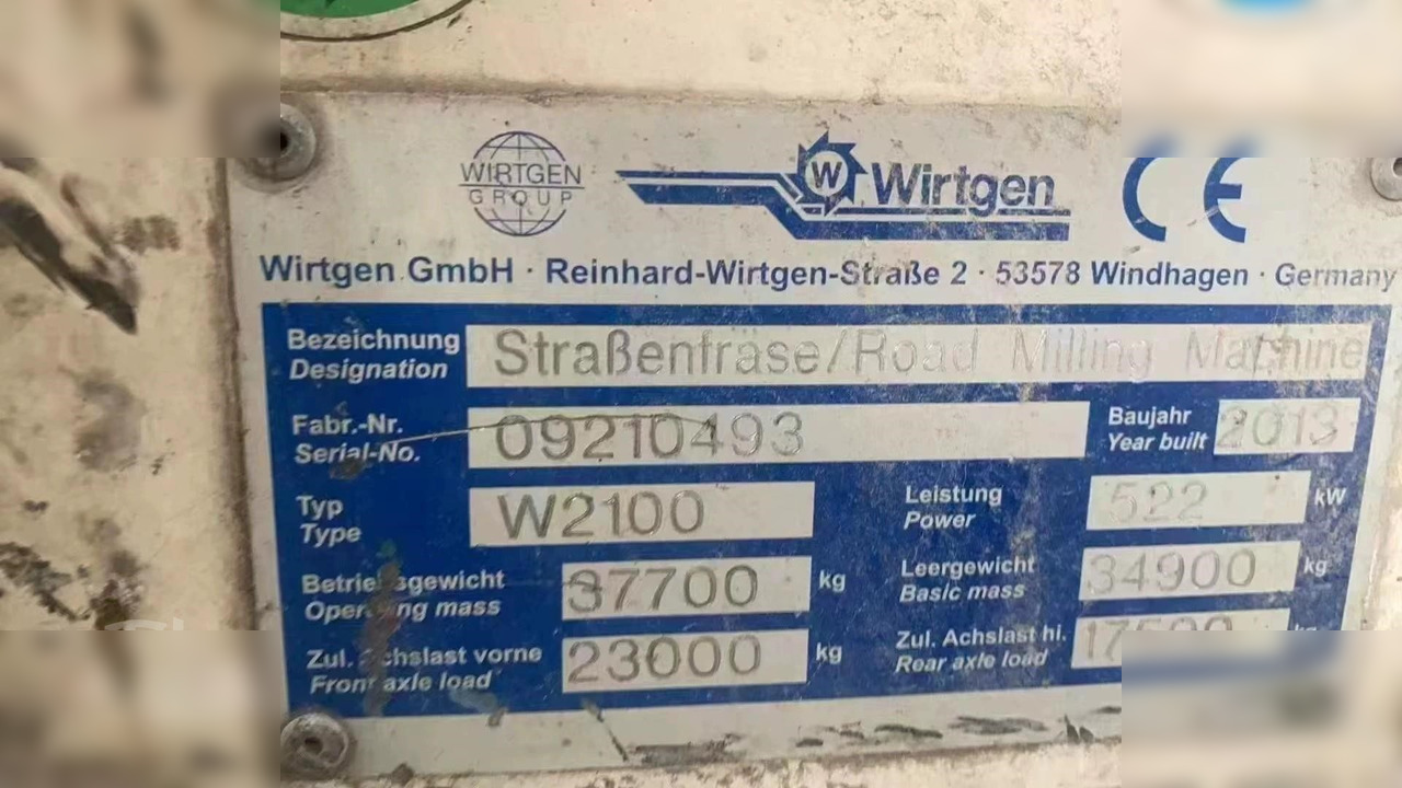 2013 WIRTGEN W2100 - Φρέζα ασφάλτου: φωτογραφία 3 2013 WIRTGEN W2100 - Φρέζα ασφάλτου: φωτογραφία 3