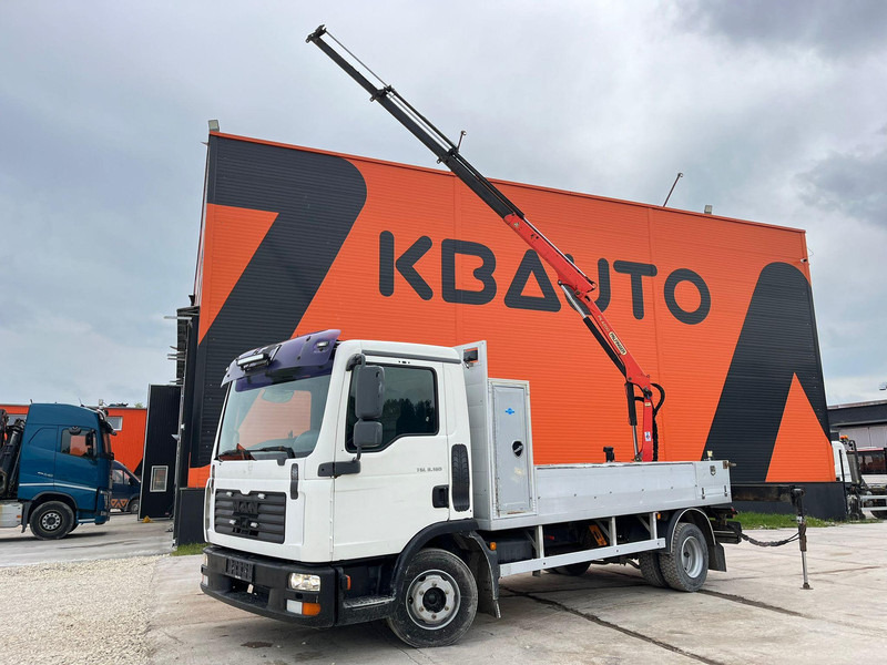 MAN TGL 8.180 4x2 PK4200 YEAR 2013 / PLATFORM L=3710 mm - Φορτηγό με ανοιχτή καρότσα, Φορτηγό με γερανό: φωτογραφία 1 MAN TGL 8.180 4x2 PK4200 YEAR 2013 / PLATFORM L=3710 mm - Φορτηγό με ανοιχτή καρότσα, Φορτηγό με γερανό: φωτογραφία 1