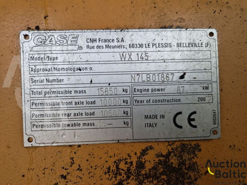 Τροχοφόρος εκσκαφέας Case WX 145: φωτογραφία 14