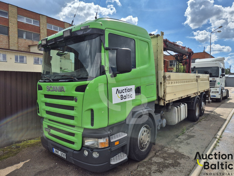 Scania R 420 - Φορτηγό με ανοιχτή καρότσα, Φορτηγό με γερανό: φωτογραφία 1 Scania R 420 - Φορτηγό με ανοιχτή καρότσα, Φορτηγό με γερανό: φωτογραφία 1