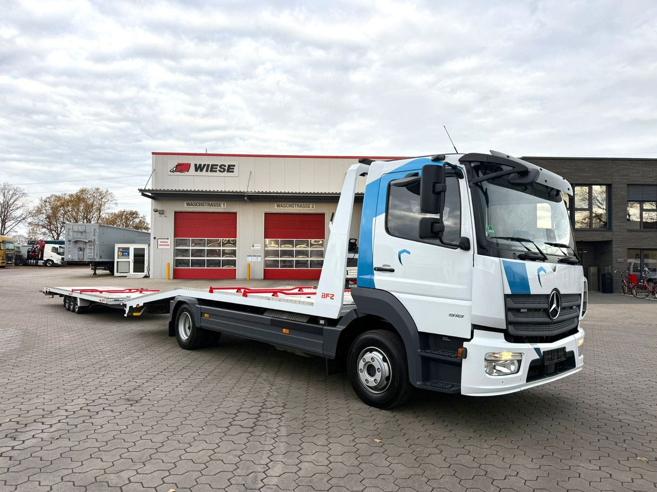 Mercedes-Benz Atego 918L Autotransporter mit BFZ Anhänger - Φορτηγό αυτοκινητάμαξα: φωτογραφία 1 Mercedes-Benz Atego 918L Autotransporter mit BFZ Anhänger - Φορτηγό αυτοκινητάμαξα: φωτογραφία 1