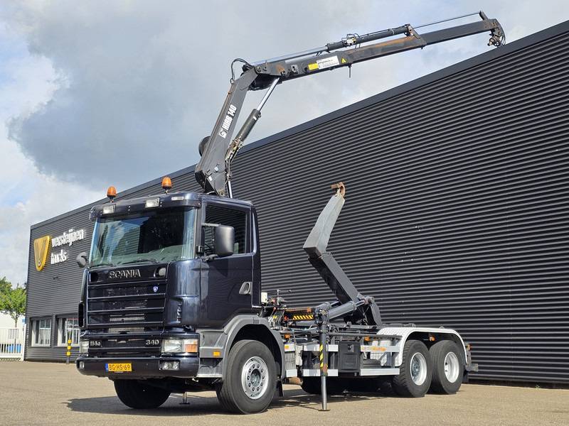 Scania R114.340 6x2 / HIAB CRANE + 25T HOOKLIFT - Φορτηγό φόρτωσης γάντζου, Φορτηγό με γερανό: φωτογραφία 1 Scania R114.340 6x2 / HIAB CRANE + 25T HOOKLIFT - Φορτηγό φόρτωσης γάντζου, Φορτηγό με γερανό: φωτογραφία 1