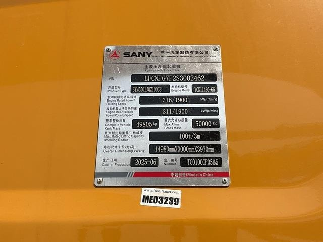 Sany STC1000C5-8 - Ερπυστριοφόρος γερανός: φωτογραφία 5 Sany STC1000C5-8 - Ερπυστριοφόρος γερανός: φωτογραφία 5