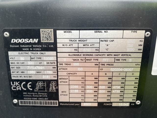 Doosan B25X-7 PLUS - Ηλεκτροκίνητο περονοφόρο: φωτογραφία 5 Doosan B25X-7 PLUS - Ηλεκτροκίνητο περονοφόρο: φωτογραφία 5