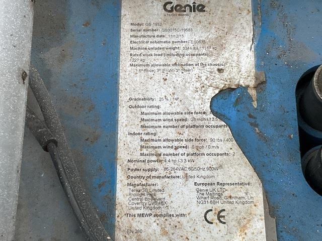 Genie GS1932 - Ψαλιδωτό ανυψωτικό: φωτογραφία 5 Genie GS1932 - Ψαλιδωτό ανυψωτικό: φωτογραφία 5