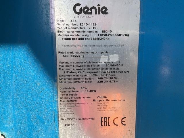 Genie Z34 - Καλαθοφόρο ανυψωτικό: φωτογραφία 5 Genie Z34 - Καλαθοφόρο ανυψωτικό: φωτογραφία 5