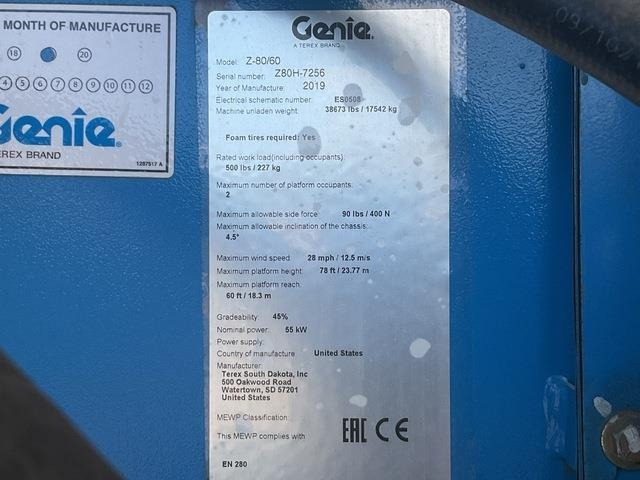 Genie Z80/60 - Καλαθοφόρο ανυψωτικό: φωτογραφία 5 Genie Z80/60 - Καλαθοφόρο ανυψωτικό: φωτογραφία 5