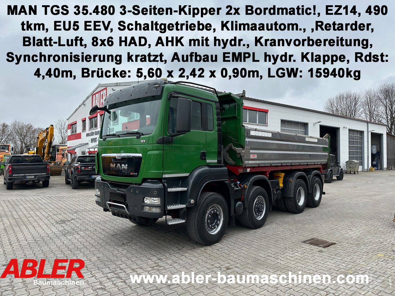 MAN TGS 35.480 3-Seiten-Kipper 2x Bordmatic! 8x6 HAD - Φορτηγό ανατρεπόμενο, Φορτηγό με γερανό: φωτογραφία 1 MAN TGS 35.480 3-Seiten-Kipper 2x Bordmatic! 8x6 HAD - Φορτηγό ανατρεπόμενο, Φορτηγό με γερανό: φωτογραφία 1