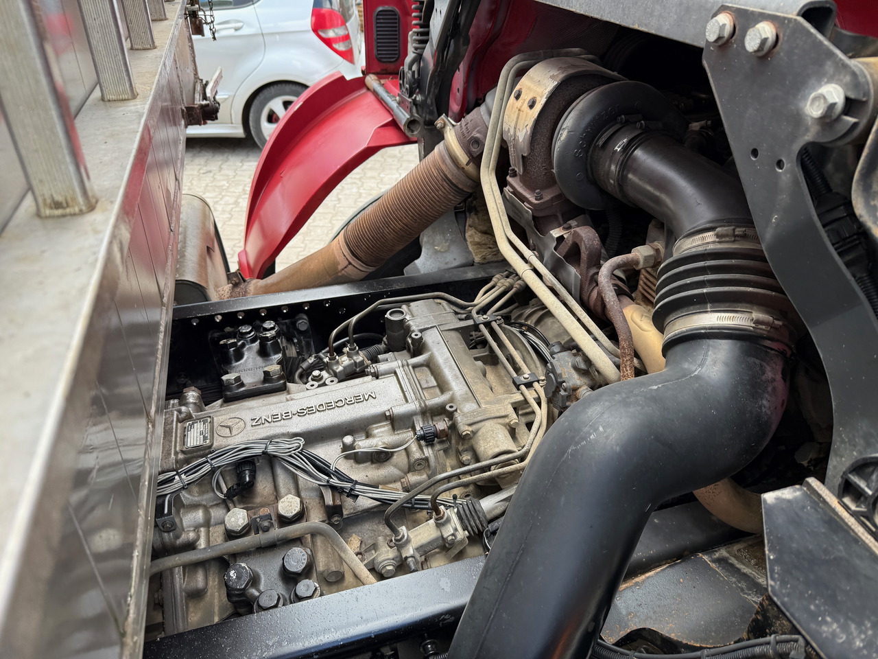 Φορτηγό με ανοιχτή καρότσα, Φορτηγό με γερανό Mercedes-Benz 1840 Actros 2-Seiten-Kipper mit Kran Hiab 125-3 mit Funk: φωτογραφία 12