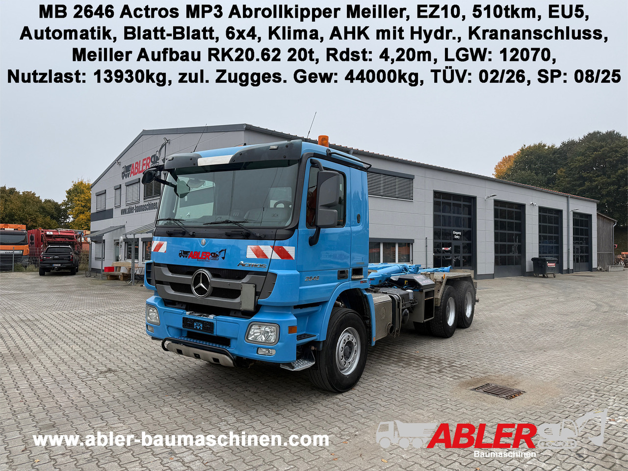 Mercedes-Benz 2646 Actros Abrollkipper Meiller AHK - Φορτηγό φόρτωσης γάντζου: φωτογραφία 1 Mercedes-Benz 2646 Actros Abrollkipper Meiller AHK - Φορτηγό φόρτωσης γάντζου: φωτογραφία 1