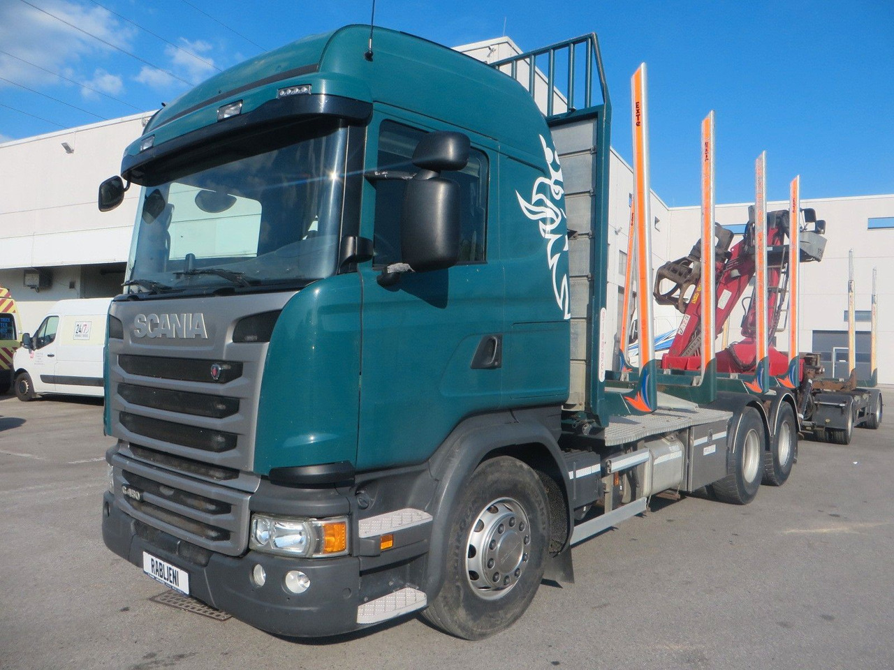 Scania G450 6x4Timber - Φορτηγό ξυλείας, Φορτηγό με γερανό: φωτογραφία 1 Scania G450 6x4Timber - Φορτηγό ξυλείας, Φορτηγό με γερανό: φωτογραφία 1