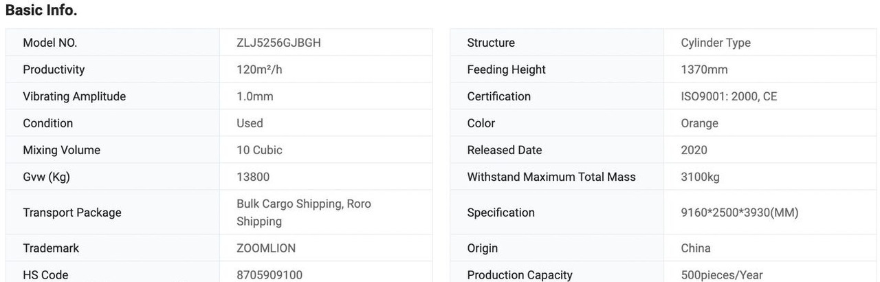 Μπετονιέρα φορτηγό Zoomlion Zoomlion ZLJ5312GJBHT5E four-axle 12F S 【ACHIEVE】TOP CONDITION!!!: φωτογραφία 14 Μπετονιέρα φορτηγό Zoomlion Zoomlion ZLJ5312GJBHT5E four-axle 12F S 【ACHIEVE】TOP CONDITION!!!: φωτογραφία 14