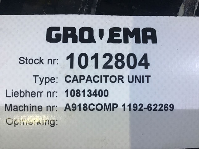 Liebherr Capacitor Unit - Ανταλλακτικό AC: φωτογραφία 5 Liebherr Capacitor Unit - Ανταλλακτικό AC: φωτογραφία 5