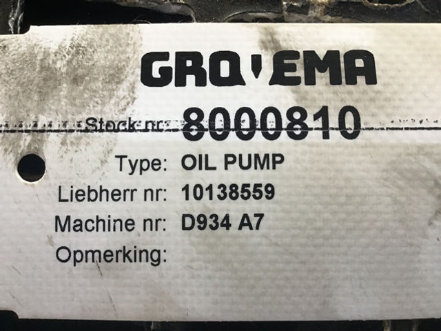 Liebherr Oil Pump - Αντλίας λαδιού: φωτογραφία 4 Liebherr Oil Pump - Αντλίας λαδιού: φωτογραφία 4