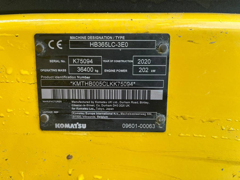 Komatsu HB365LC-3E0 - Ερπυστριοφόρος εκσκαφέας: φωτογραφία 5 Komatsu HB365LC-3E0 - Ερπυστριοφόρος εκσκαφέας: φωτογραφία 5