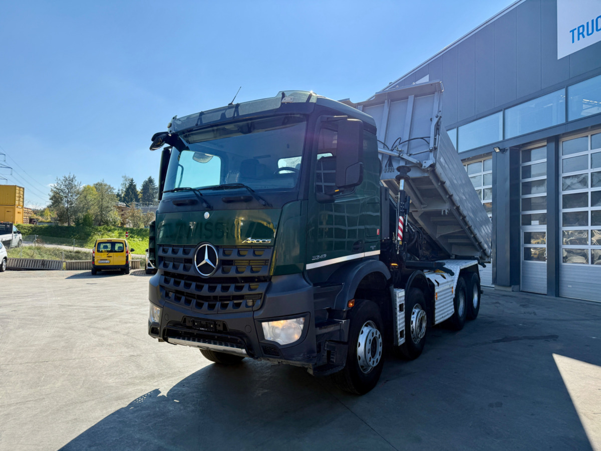 MERCEDES Arocs 3242 8x4 Hiab 166-4 - Φορτηγό ανατρεπόμενο, Φορτηγό με γερανό: φωτογραφία 1 MERCEDES Arocs 3242 8x4 Hiab 166-4 - Φορτηγό ανατρεπόμενο, Φορτηγό με γερανό: φωτογραφία 1