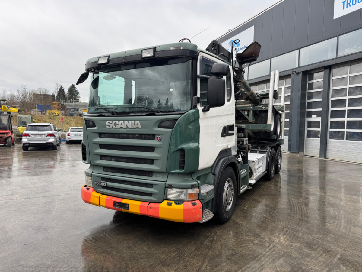 SCANIA R480 6x2 Loglift F265 mit Dolly - Φορτηγό ξυλείας: φωτογραφία 1 SCANIA R480 6x2 Loglift F265 mit Dolly - Φορτηγό ξυλείας: φωτογραφία 1