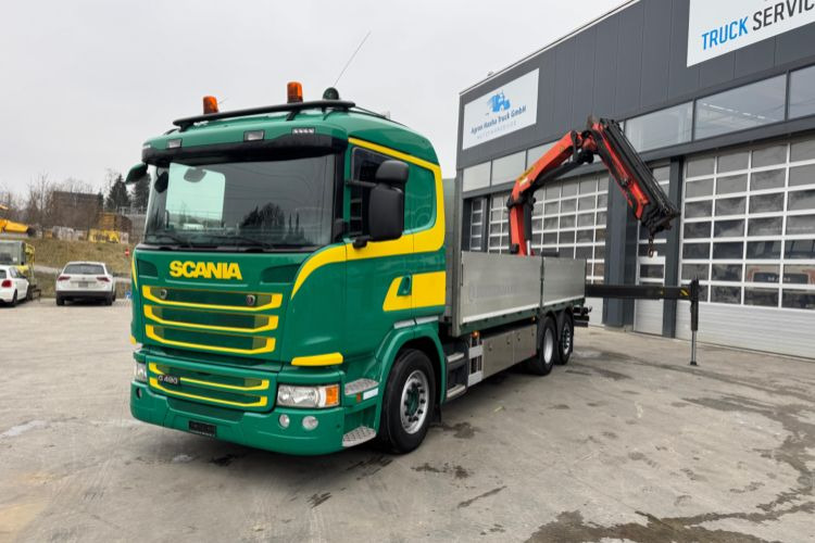 Scania G490 6x2 PK22002-4 - Φορτηγό με γερανό, Φορτηγό με ανοιχτή καρότσα: φωτογραφία 1 Scania G490 6x2 PK22002-4 - Φορτηγό με γερανό, Φορτηγό με ανοιχτή καρότσα: φωτογραφία 1