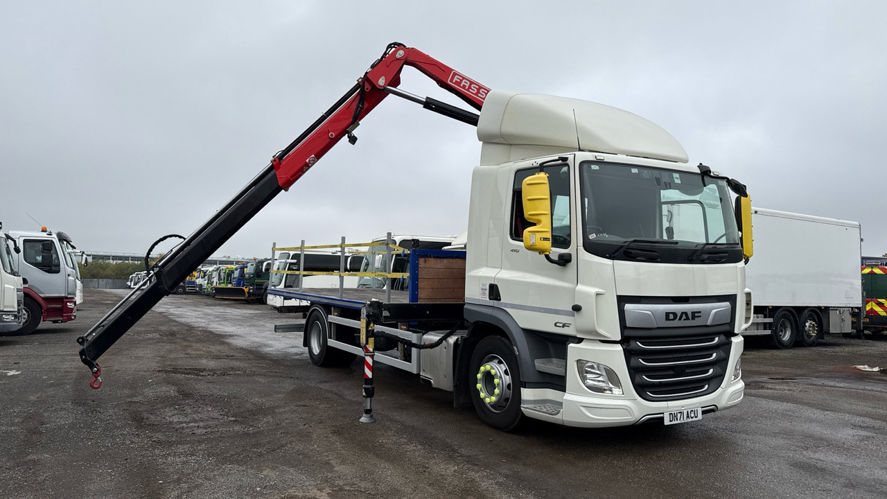 DAF CF 410 - Φορτηγό με ανοιχτή καρότσα, Φορτηγό με γερανό: φωτογραφία 1 DAF CF 410 - Φορτηγό με ανοιχτή καρότσα, Φορτηγό με γερανό: φωτογραφία 1