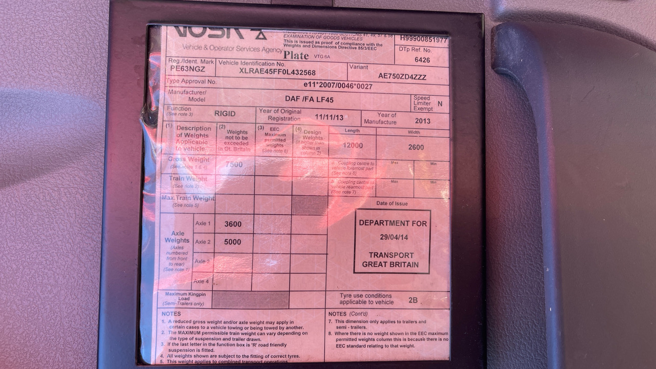 Φορτηγό κόφα Daf LF 45.140: φωτογραφία 11 Φορτηγό κόφα Daf LF 45.140: φωτογραφία 11