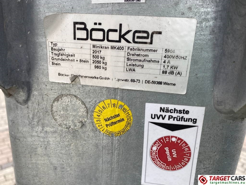 Μίσθωση Böcker Boecker MK400 Mini Crane 600cm 400KG Böcker Boecker MK400 Mini Crane 600cm 400KG: φωτογραφία 11 Μίσθωση Böcker Boecker MK400 Mini Crane 600cm 400KG Böcker Boecker MK400 Mini Crane 600cm 400KG: φωτογραφία 11