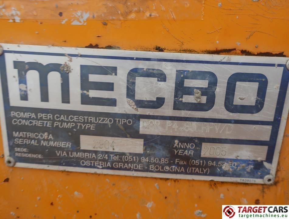 Σταθερή αντλία σκυροδέματος Mecbo Car P4.65 APV/D Diesel Concrete Pump 65m3/H: φωτογραφία 10