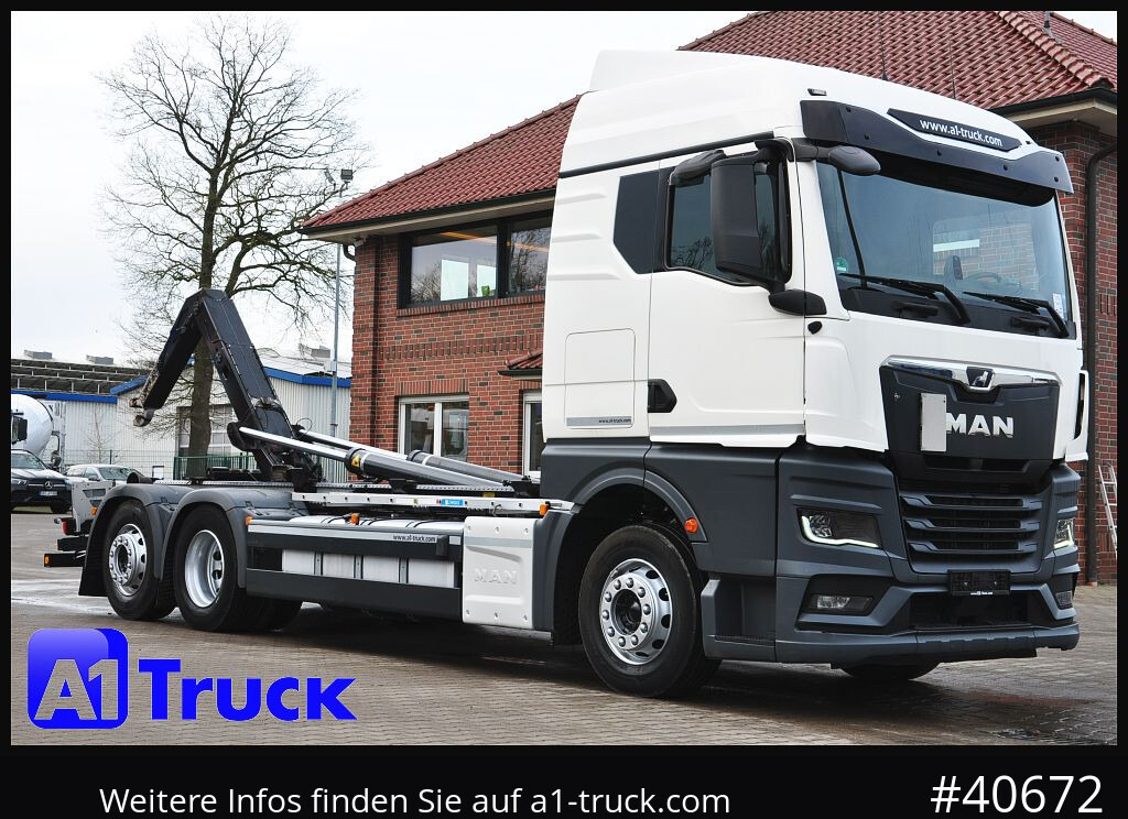 MAN TGS 26.470 BL, Meiller RS 21.70, Lenkachse, - Φορτηγό φόρτωσης γάντζου: φωτογραφία 1 MAN TGS 26.470 BL, Meiller RS 21.70, Lenkachse, - Φορτηγό φόρτωσης γάντζου: φωτογραφία 1