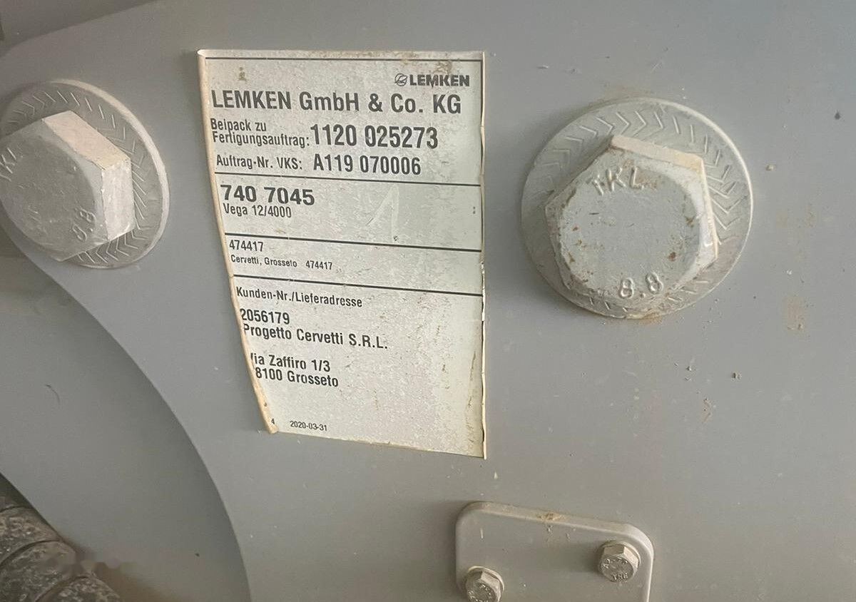 Lemken VEGA 4000 - Συρόμενο ψεκαστικό: φωτογραφία 5 Lemken VEGA 4000 - Συρόμενο ψεκαστικό: φωτογραφία 5